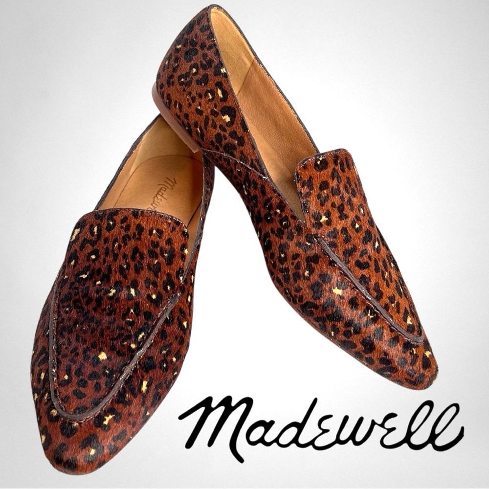 MADEWELL The Frances Skimmer in Painted Leopard Calf Hair Sz 6.5 - Picture 3 of 15